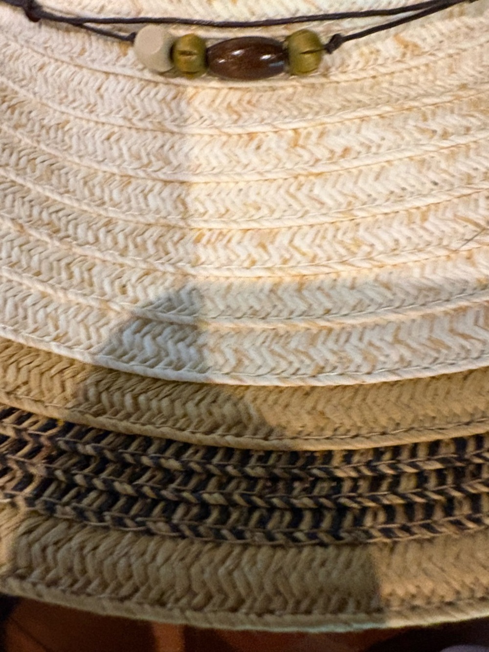 Ladies Panama Jack Straw Sun Hat with Beaded Trim - Cream - Picture 3 of 8